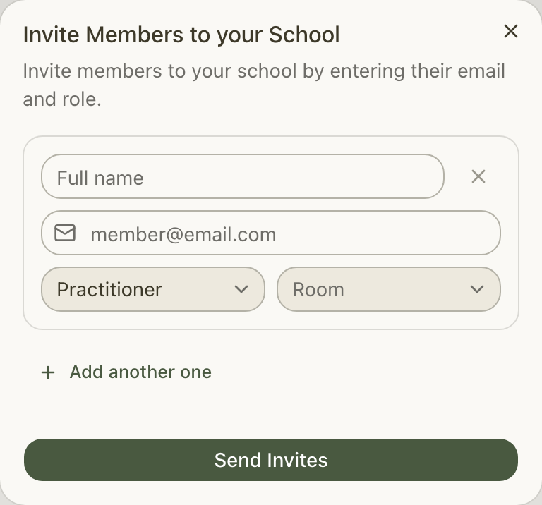 Inviting a staff member